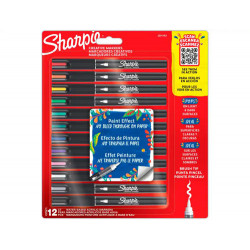 ROTULADOR SHARPIE ACRILICO PUNTA PINCEL BLISTER DE 12 UNIDADES COLORES SURTIDOS