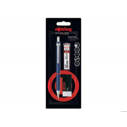 SET PORTAMINAS ROTRING TIKKY 0,5 MM COLOR AZUL + 12 MINAS HB + GOMA DE BORRAR B20
