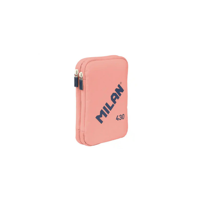 PLUMIER ESCOLAR MILAN 430 SINCE 1918 DOBLE CON ACCESORIOS COLOR ROSA 195X50X130 MM