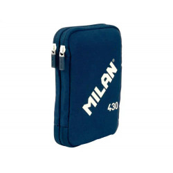 PLUMIER ESCOLAR MILAN 430 SINCE 1918 DOBLE CON ACCESORIOS COLOR AZUL 195X50X130 MM