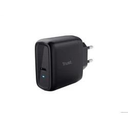 CARGADOR UNIVERSAL TRUST MAXO DE PARED 65W USB-C COLOR NEGRO