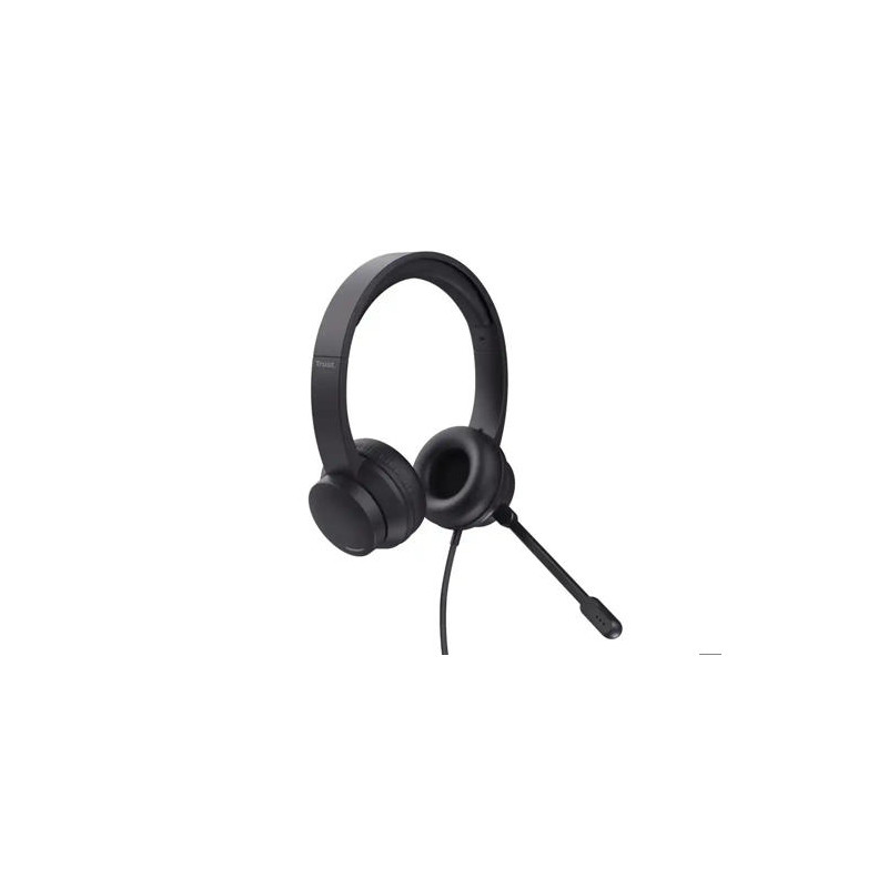 AURICULAR TRUST AYDA DIADEMA CON MICROFONO USB COLOR NEGRO