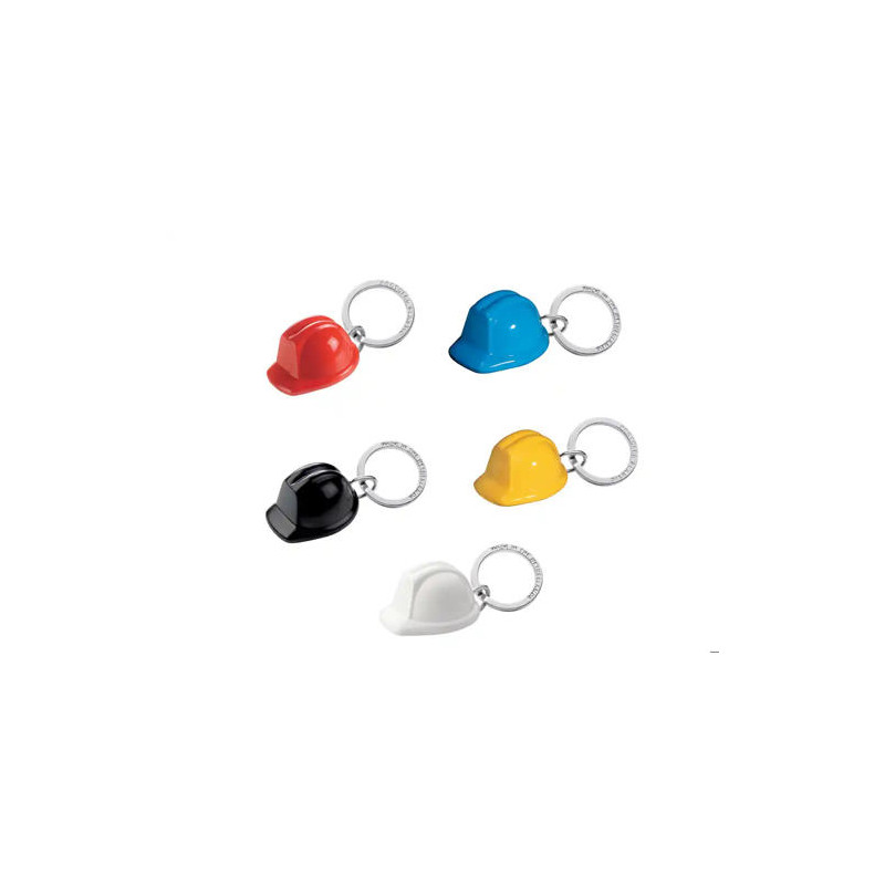 LLAVERO CASCO DE SEGURIDAD ACRILICO RECICLADO PACK DE 5 UNIDADES COLORES SURTIDOS
