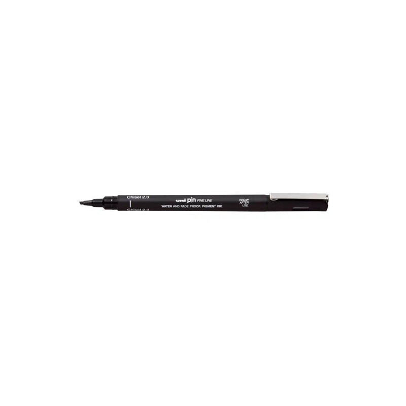 ROTULADOR UNIBALL PIN CALIBRADO PUNTA BISELADA 2 MM COLOR NEGRO