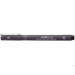 ROTULADOR UNIBALL PIN BR-200 PUNTA DE PINCEL FINO GRIS OSCURO