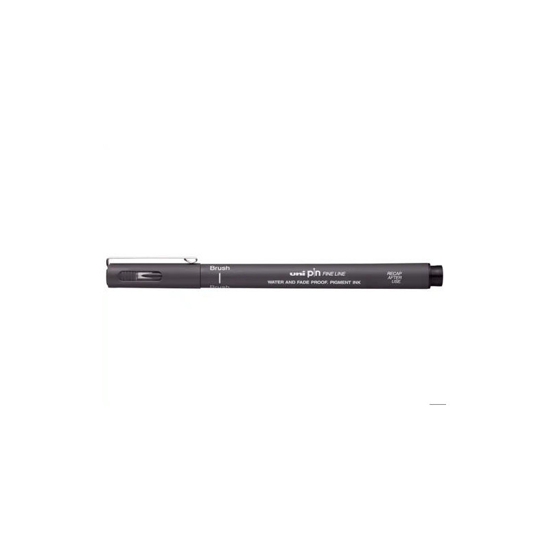 ROTULADOR UNIBALL PIN BR-200 PUNTA DE PINCEL FINO GRIS OSCURO