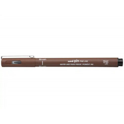 ROTULADOR UNIBALL PIN BR-200 PUNTA DE PINCEL FINO SEPIA