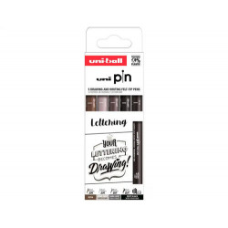 ROTULADOR UNIBALL PIN LETTERING BLISTER DE 5 UNIDADES COLORES SURTIDOS