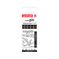 ROTULADOR UNIBALL PIN CALIGRAFICO COLOR NEGRO BLISTER DE 5 UNIDADES