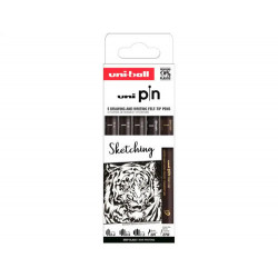 ROTULADOR UNIBALL PIN SKETCHING COLOR NEGRO BLISTER DE 5 UNIDADES