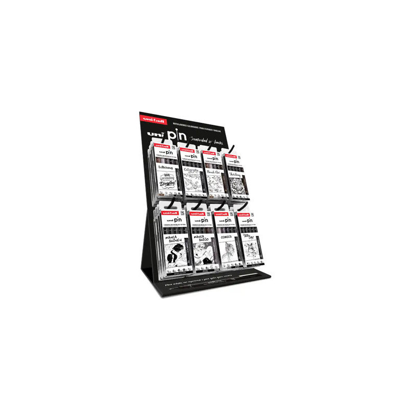 ROTULADOR UNIBALL PIN EXPOSITOR DE 32 BLISTER SURTIDOS