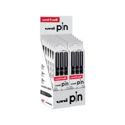 ROTULADOR UNIBALL PIN CALIBRADO MICROMETRICO COLOR NEGRO EXPOSITOR DE 12 BLISTER DE 3 UNIDADES