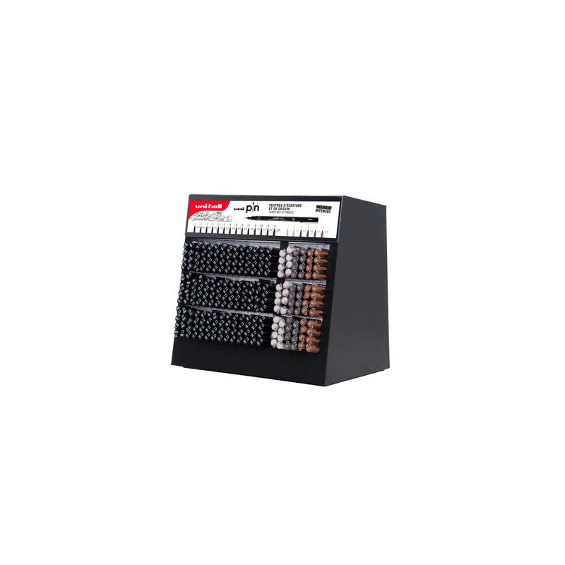 ROTULADOR UNIBALL PIN CALIBRADO MICROMETRICO COLOR NEGRO EXPOSITOR DE 240 UNIDADES