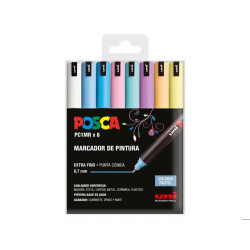 ROTULADOR UNI POSCA PC-1M MARCADOR DE PINTURA PUNTA EXTRAFINA 0,7 MM BLISTER DE 8 UNIDADES COLORES P