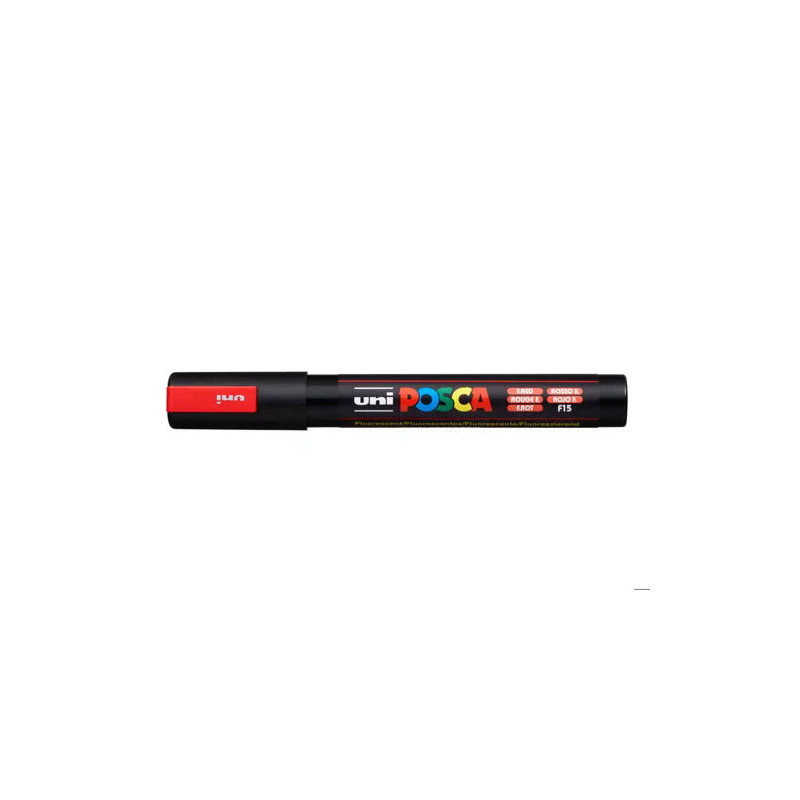ROTULADOR UNI POSCA PC-5M MARCADOR DE PINTURA PUNTA CONICA 1,8-2,5 MM ROJO FLUORESCENTE