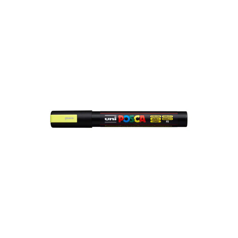 ROTULADOR UNI POSCA PC-5M MARCADOR DE PINTURA PUNTA CONICA 1,8-2,5 MM AMARILLO FLUORESCENTE