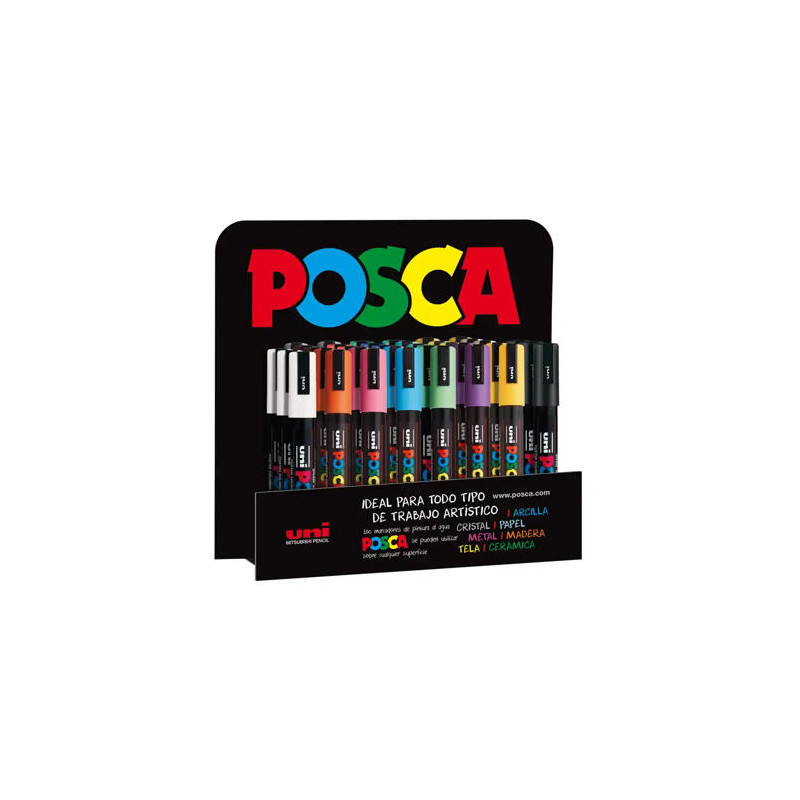 ROTULADOR UNI POSCA PC-5M/3D MARCADOR DE PINTURA PUNTA CONICA 1,8-2,5 MM EXPOSITOR DE 36 UNIDADES CO