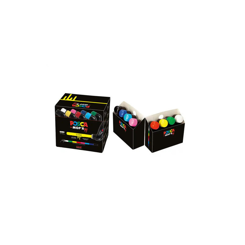 ROTULADOR UNI POSCA MOP R PCM-22 MARCADOR DE PINTURA REDONDA 3-19 MM CAJA DE 8 UNIDADES COLORES SURT