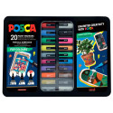 ROTULADOR UNI POSCA POP COLOURS MARCADOR DE PINTURA PUNTA CONICA MALETIN METALICO DE 20 UNIDADES COL