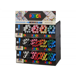 EXPOSITOR SOBREMESA MODULAR ROTULADOR UNI POSCA MARCADOR DE PINTURA PC-1M/PC-3M/PC-5M 112 UNIDADES C