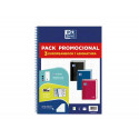 CUADERNO ESPIRAL OXFORD EBOOK 1 SCHOOL TAPA EXTRADURA DIN A4+ 80H CUADRO 5 MM PACK DE 3 UNIDADES COL