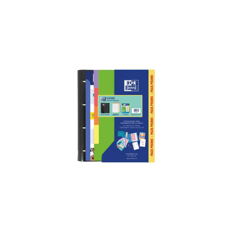 CARPETA CON RECAMBIO OXFORD EBINDER SCHOOL DIN A4+ 4 ANILLAS 35 MM RECAMBIO 80 H CUADRO 5 MM + JUEGO