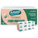 TOALLA SECAMANOS AMOOS PROFESSIONAL NATURALLY SOFT 2 CAPAS PASTA CRUDA 21X220 CM PAQUETE DE 200 UNID