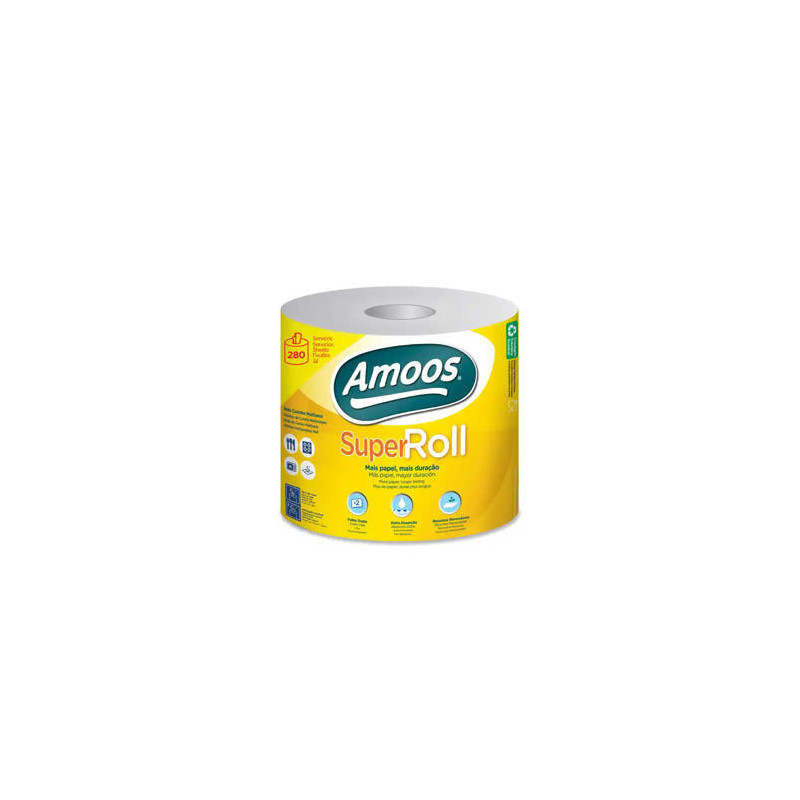 PAPEL MULTIUSO AMOOS SUPER ROLL 2 CAPAS SUPER ABSORVENTE COLOR BLANCO ROLLO DE 70 M