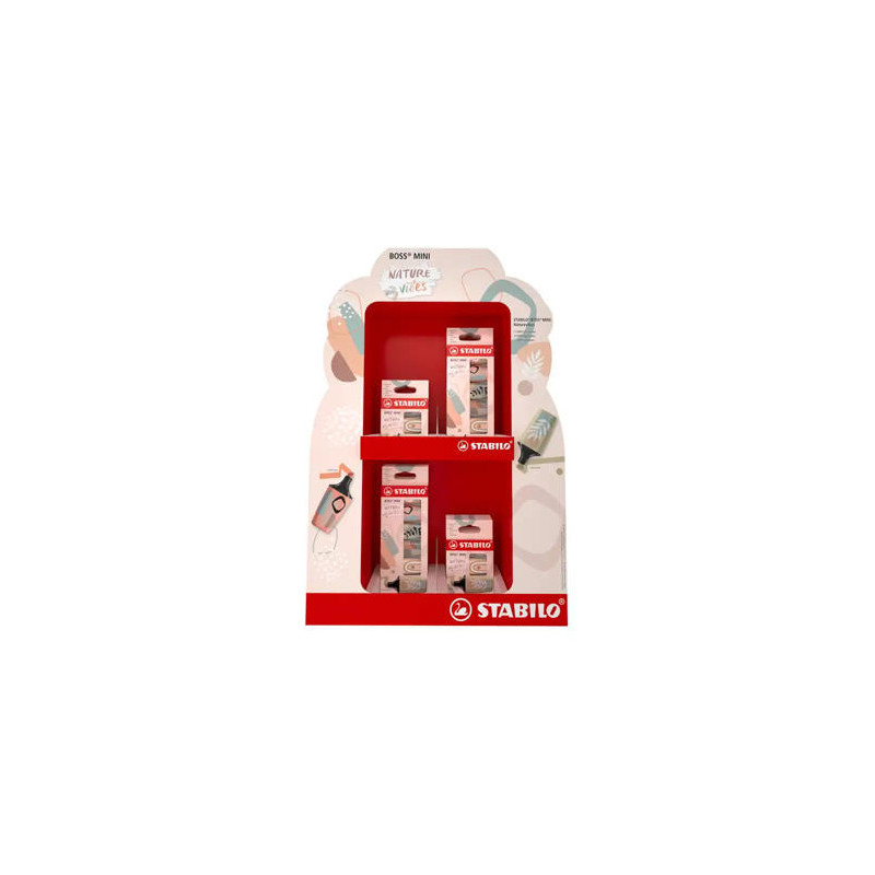 ROTULADOR STABILO BOSS FLUORESCENTE MINI NATUREVIBES EXPOSITOR DE 8 ESTUCHES DE 3 UNIDADES + 8 ESTUC