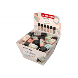 ROTULADOR STABILO BOSS FLUORESCENTE MINI NATUREVIBES EXPOSITOR BOMBONERA DE 50 UNIDADES COLORES SURT