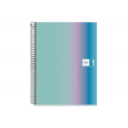 CUADERNO ESPIRAL MIQUELRIUS DIN A4 80 HOJAS 90 GR CUADRO 5 MM TAPA FORRADA AURORA SANTORINI