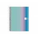 CUADERNO ESPIRAL MIQUELRIUS DIN A4 80 HOJAS 90 GR CUADRO 5 MM TAPA FORRADA AURORA SANTORINI