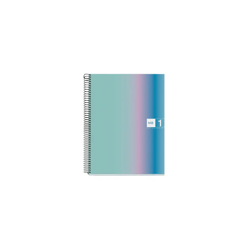 CUADERNO ESPIRAL MIQUELRIUS DIN A4 80 HOJAS 90 GR CUADRO 5 MM TAPA FORRADA AURORA SANTORINI