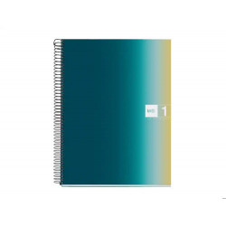 CUADERNO ESPIRAL MIQUELRIUS DIN A4 80 HOJAS 90 GR CUADRO 5 MM TAPA FORRADA AURORA ICELAND