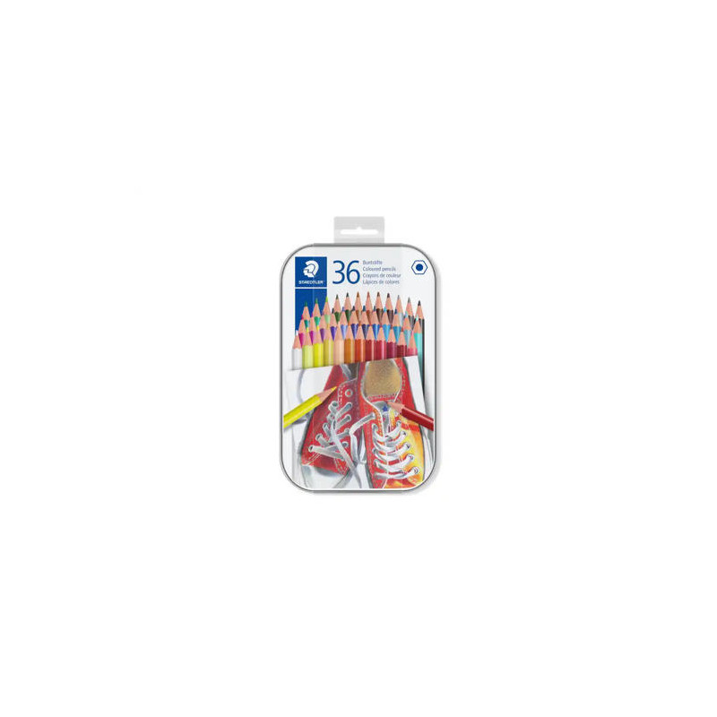 LAPICES DE COLORES STAEDTLER CAJA METALICA DE 36 UNIDADES COLORES SURTIDOS
