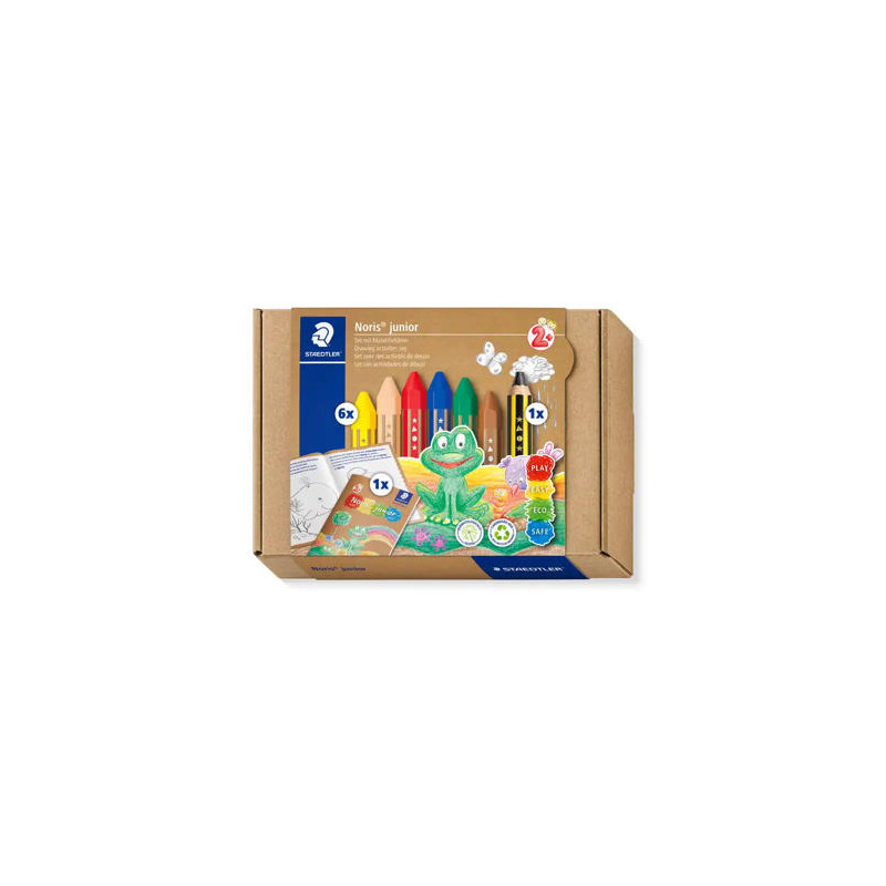 SET DE DIBUJO STAEDTLER NORIS JUNIOR MIXTO LAPICES DE CERA ACTIVIDADES INFANTILES 8 PIEZAS