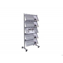 SEPARADOR MOVIL ROCADA ESTRUCTURA METALICA DE ACERO CON 5 BANDEJAS INCLUIDAS RUEDAS CON FRENOS 82X18