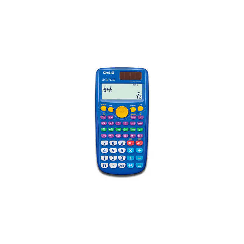 CALCULADORA CASIO FX-55 PLUS CIENTIFICA 240 FUNCIONES PANTALLA DE CUATRO LINEAS SOLAR Y PILA