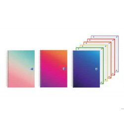 CUADERNO ESPIRAL OXFORD EUROPEANBOOK 5 TAPA EXTRADURA DIN A4+ 120 HOJAS CUADRO 5 MM KANGOO GRADIENT