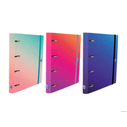 CARPETA 4 ANILLAS OXFORD EUROPEANBINDER GRADIENT TAPA EXTRADURA DIN A4 + RECAMBIO 120 HOJAS CUADRO 5