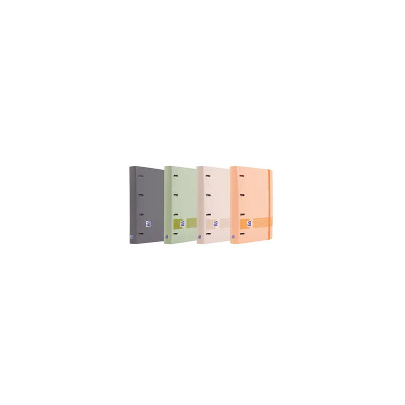 CARPETA 4 ANILLAS OXFORD EUROPEANBINDER TAPA EXTRADURA DIN A4 + RECAMBIO 120H CUADRO 5 MM BOREAL + I