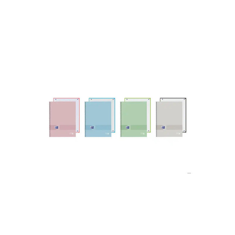 CUADERNO ESPIRAL OXFORD EUROPEANBOOK 1 YOU TAPA EXTRADURA DIN A4+ 80 HOJAS CUADRO 5 MM COLOR PASTEL