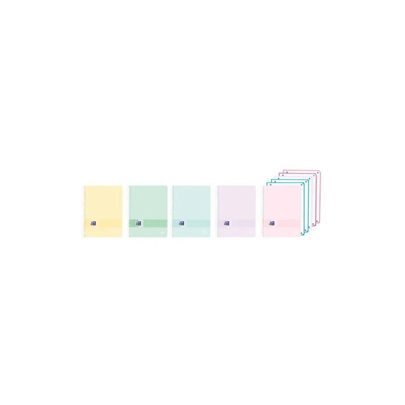 CUADERNO ESPIRAL OXFORD EUROPEANBOOK 5 LIVE&GO TAPA PLASTICO DIN A4+ 120 HOJAS CUADRO 5 MM COLORES P