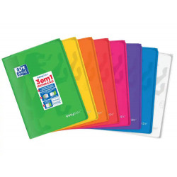 LIBRETA ESCOLAR OXFORD EASYBOOK TAPA PLASTICO DIN A4 48 HOJAS CUADRO 5 MM COLORES SURTIDOS