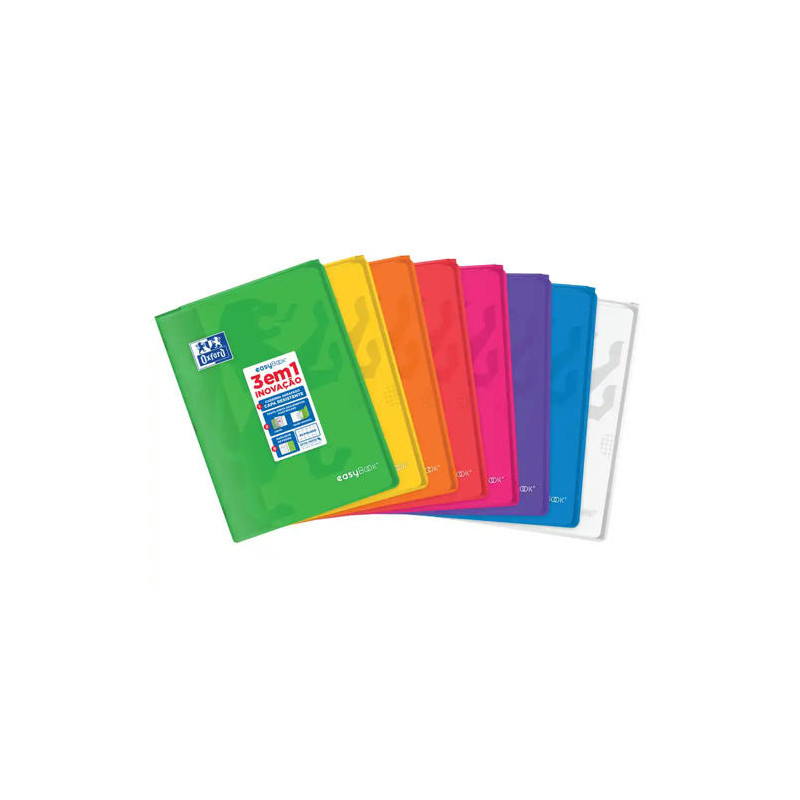 LIBRETA ESCOLAR OXFORD EASYBOOK TAPA PLASTICO DIN A4 48 HOJAS CUADRO 5 MM COLORES SURTIDOS