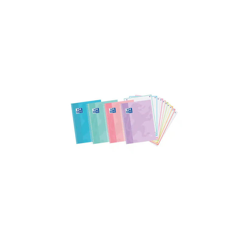 CUADERNO ESPIRAL OXFORD EUROPEANBOOK 10 TOUCH TAPA EXTRADURA DIN A4+ 150 HOJAS CUADRO 5 MM COLORES P