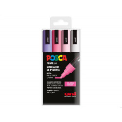 ROTULADOR UNI POSCA PC-5M/4C ESTUCHE DE 4 UNIDADES COLORES DULCES SURTIDOS