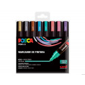 ROTULADOR UNI POSCA PC-5M/8C ESTUCHE DE 8 UNIDADES COLORES METALICOS SURTIDOS