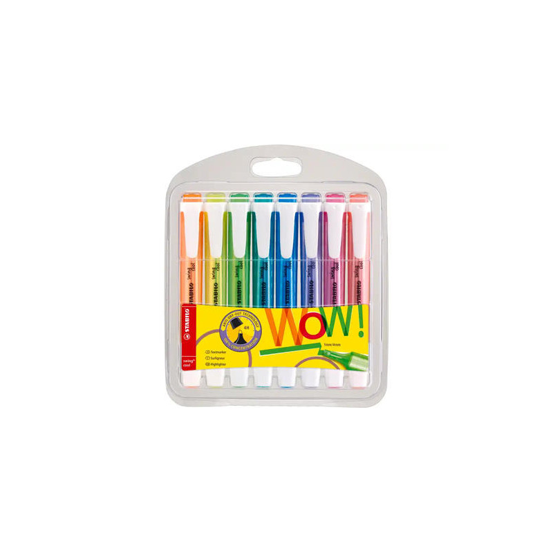 ROTULADOR STABILO FLUORESCENTE SWING COOL ESTUCHE 8 UNIDADES COLORES SURTIDOS