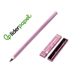 LAPIZ DE GRAFITO INFINITO LIDERPAPEL ALUMINIO HEXAGONAL ROSA ULTRA RESISTENTE 1 PUNTA DE RECAMBIO